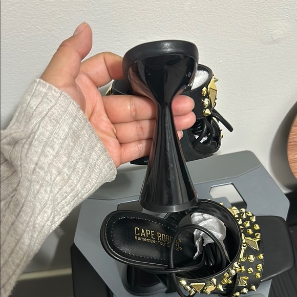 Cape Robbin Black and Gold Heels with Statement Chains - Picture 5 of 5